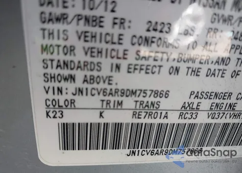 2013 Infiniti G37 from USA, damaged, VIN JN1CV6AR9DM757866